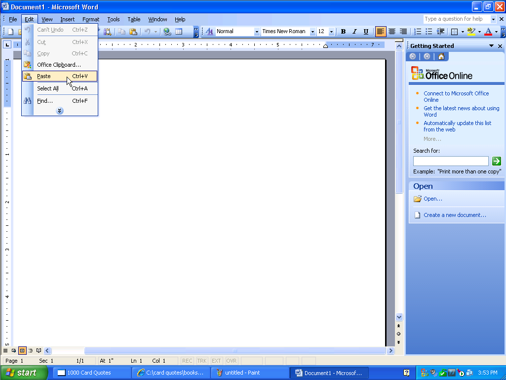 Microsoft Word 2003 Document Editing (2003)